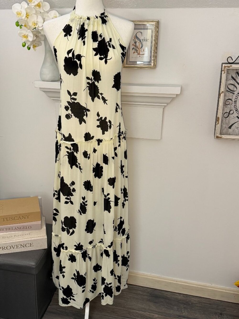 Kate Spade NWOT Floral Halter Maxi Dress Open Back Small